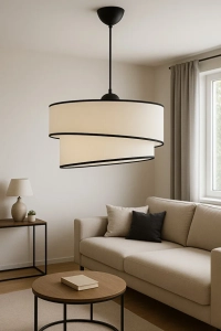 Ruzgar Modern Tekli Sarkıt Avize Krem-siyah